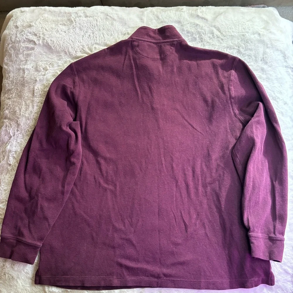 Polo Ralph Lauren Estate Rib Quarter Zip Pullover Burgundy Men’s XXL 2XL